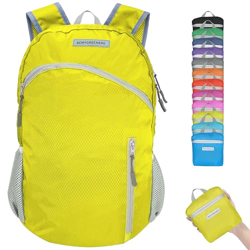 35L Foldable Waterproof Backpack For Outdoor Sports Travel Inside Wet Clothes Compartment Packable For Multiple - color: 1yellow