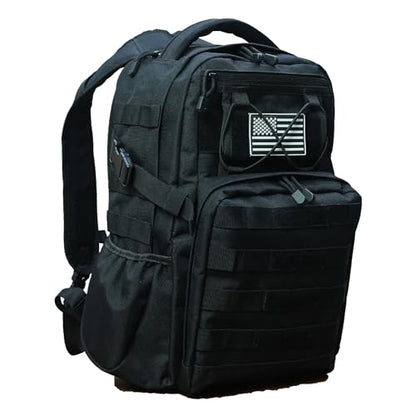 Military Tactical Backpack for Men Army 1 Day Assault Pack Molle Bag Bug Out Bag 25L Black - color: Black, size: 25L