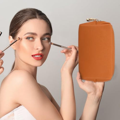 Sanwuta 9 Pcs Makeup Bags Bulk Toiletry Case,Brown Series - color: Brown Series