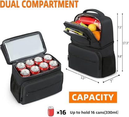 MATEIN Cooler Backpack, 26/40 Cans Insulated Lunch Backpack for Men Women - color: Black, size: 26 Cans