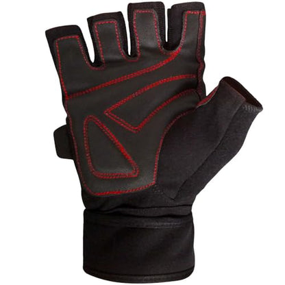 Meister Wrist Wrap Weight Lifting Gloves w/Gel Padding - color: Black / Red, size: Large