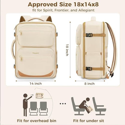 Taygeer Frontier Airlines Personal Item Bag, 18x14x8 inches Travel Bag - color: Beige