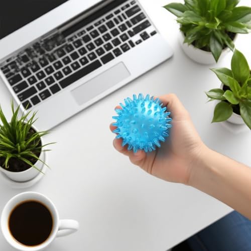 Ymiko Spiky Ball, Soft Transparent Massage Ball Spiky Ball Hollow Strength Recovery Exercise Stress Relief Massage Ball for Hand Wrist, Foot, Back, Muscles(7CM)
