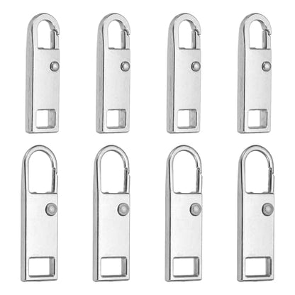 uxcell 8Pcs Zipper Pull Replacement, Metal Zipper Handle Mend Fixer Tab Repair for Luggage Suitcase Backpack Jacket Bags Boots Coat Handbags, (Silver, 2 Size) - color: Silver, size: Small/Medium