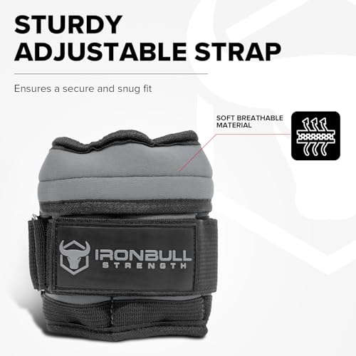 Adjustable Ankle Weights (10lbs/Pair) - Weighted Ankle Weight for Walking, Gym and Exercise - 2, 4, 6, 8, 10 LB Leg Weight Set with Straps for Women and Men - 1-5 lbs Each Ankle Adjustable for Weight Lifting - color: Grey