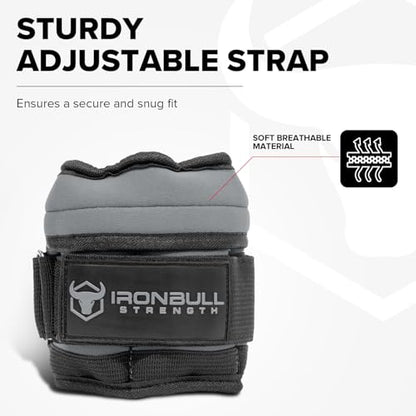 Adjustable Ankle Weights (10lbs/Pair) - Weighted Ankle Weight for Walking, Gym and Exercise - 2, 4, 6, 8, 10 LB Leg Weight Set with Straps for Women and Men - 1-5 lbs Each Ankle Adjustable for Weight Lifting - color: Grey