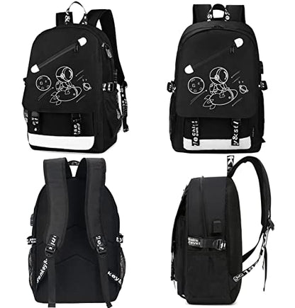 MCWTH School Backpacks for Teen Boys, Luminous School Bag Bookbags for Kids (Space Rocket) - color: Space Rocket