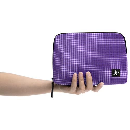 simtoper Electronic Organizer Travel Case – Waterproof Cable Bag for Cord, Charger, Hard Disk, Power Bank – Small Tech Storage for Travel, Backpack, Business Trip, Airplane - color: Purple Plaid, size: Large
