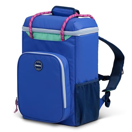 Igloo Soft Cooler Bag | Summit Series | Insulated Cooler Tote | Backpack Cooler - color: Electric Indigo 24 Can