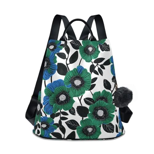 MNSRUU Women Backpack Purse Floral Backpack for Women Anti-theft Shoulder Bag Carry On Backpack Lightweight Rucksack Fashion Travel Ladies Bags - color: Floral A9360