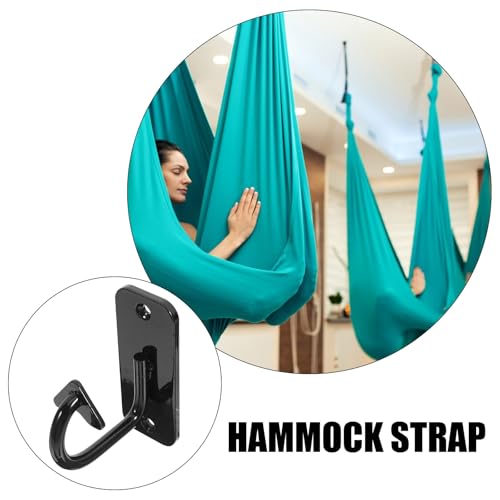 SUPVOX Yoga Hammock Wall Anchor Hook, Black Steel Fixed Mount for Home Gym Accessories, Resistance Band and Pilates Strap Hanging, Workout Strength Exercise Wall Hanger