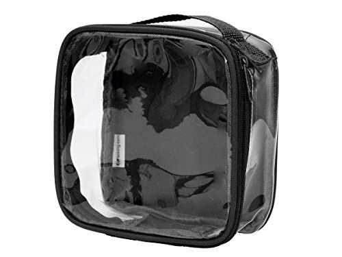 EzPacking Clear TSA Approved 3-1-1 Travel Toiletry Bag for Carry On/Quart Size Transparent Liquids Pouch for Airport Security/Reusable See Through Vinyl & PVC Plastic Organizer Men Women (Black) - color: Black