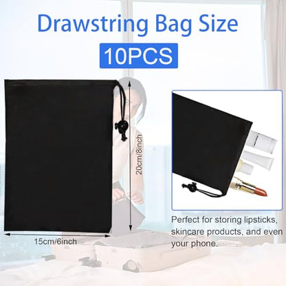 10-Pack Drawstring Bags with Toggle Closure - Lightweight & Durable Nylon Gym Bags for Sports, Travel and Daily Use - size: 6 x 8 Inch