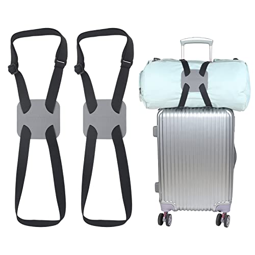 Bag Bungee for Luggage，Luggage Straps for suitcases，Luggage Straps Suitcase Adjustable Belt -2 Pack (Grey-2) - color: GREY-2