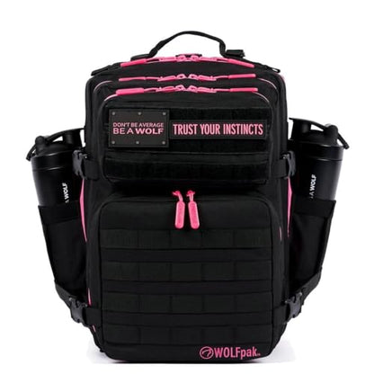 WOLFpak 35L Meal Prep Management Backpack (Black Neon Pink) | Easily Store & Organize Food Storage Containers w/Built-In Lunch Box, Cooler, Travel, Insulated Bag - color: Black Neon Pink