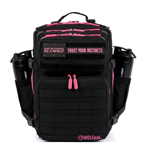 WOLFpak 35L Meal Prep Management Backpack (Black Neon Pink) | Easily Store & Organize Food Storage Containers w/Built-In Lunch Box, Cooler, Travel, Insulated Bag - color: Black Neon Pink
