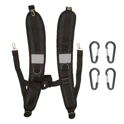 PAASTAl Backpack Straps,Relacement Adjustable Padded Shoulder Straps for Bag, with Metal/Plastic Clips. - color: Black Alloy