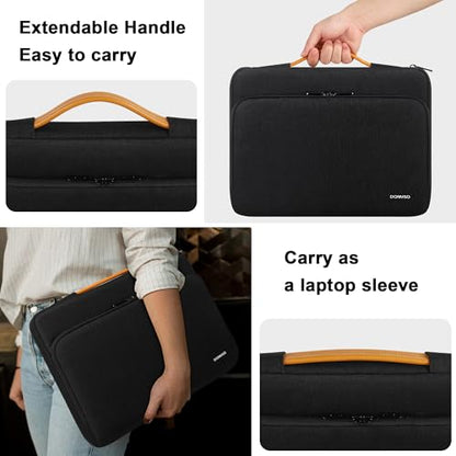 DOMISO 360 Protective Laptop Sleeve 17.3 inch Laptop Case with Handle Laptop Carrying Case for 17 inch Asus Dell 17.3" IdeaPad 3 Gen 7 17.3" ZBook Fury 17.3 G8/HP Envy/LG Gram 17",Black - color: Black, size: 17-17.3 inch