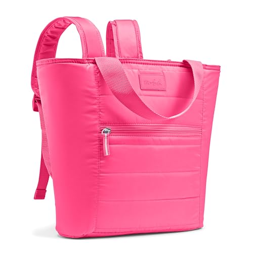 Fit & Fresh Mari Insulated Soft Backpack Cooler Tote, 12-Can Capacity - color: Hot Pink