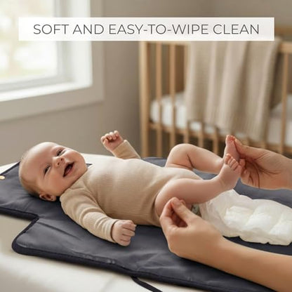 Portable Diaper Changing Pad - Soft and Easy to Clean Diaper Changing Mat for Babies - The Perfect Lightweight and Foldable Pad for Traveling - color: Black