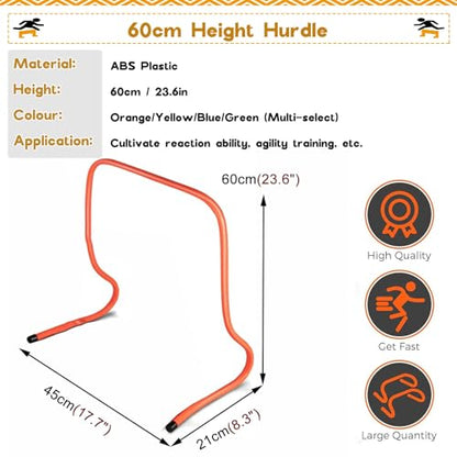 Mini Hurdles for Track and Field, 6" 9 12 16 20 24 Inch Speed Hurdles for Agility Training, Kids/Athletes/Basketball/Baseball/Soccer/Football Indoor Outdoor Sports Equipment(60cm/24in) - size: 60cm/24in