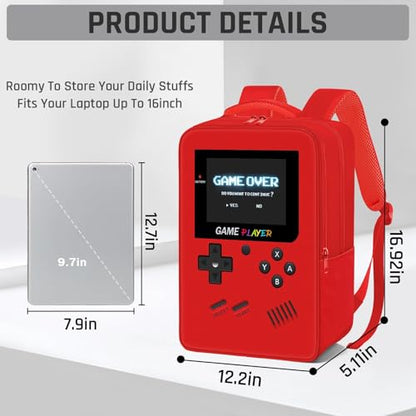 Gamer Backpack for Boys,School Boys Backpack for Kids Children Teens Elementary Middle High School,17" Large Capacity Student Bookbag & Multifunctional Video Game Travel Bag - color: Red-backpack Only