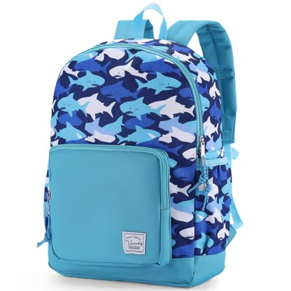 VASCHY Kids backpacks, Cute Lightweight Water Resistant Preschool Backpack for Boys and Girls Chest Strap | Cute - color: Blue Sharks, size: Small (4-6 Yrs) - 15'' H