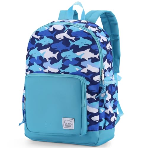 VASCHY Kids backpacks, Cute Lightweight Water Resistant Preschool Backpack for Boys and Girls Chest Strap | Cute - color: Blue Sharks, size: Small (4-6 Yrs) - 15'' H