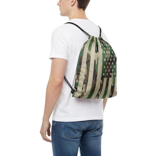 American Flag Drawstring Backpack, Lightweight Cinch String Sports Sackpack for Men & Women,pack of 2 - color: Americanflag-camo