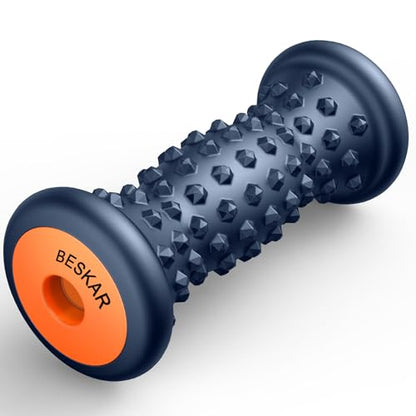 BESKAR Foot Massage Roller for Plantar Fasciitis Relief, Portable Reflexology Tool Pressure Point Massage Rollers, Deep Tissue Massages for Relieving Feet Arch Heel Pain, Myofascial Pain Syndrome - color: Navy Blue