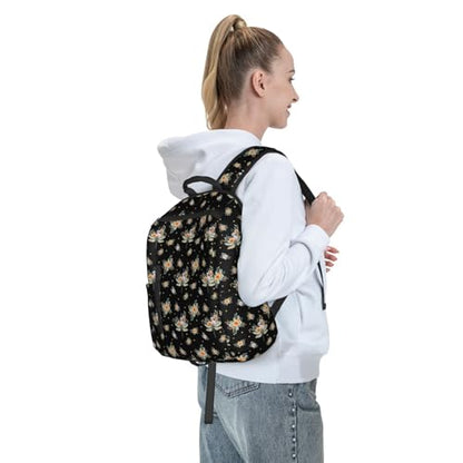 Anti Scratch Polyester Backpack Magical Dragonfly Flower, Smooth Surface Multipurpose Travel Pack for All Weather Daily Use Unisex - color: Picture (374)
