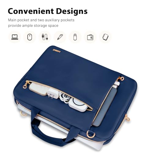 Laptop Case Bag Women Men Computer Sleeve Compatible with MacBook/Dell/HP/Acer/ASUS/LG, Waterproof Shoulder Carrying Briefcase, Blue, 14-14.5 Inch - color: Blue, size: 14 inch
