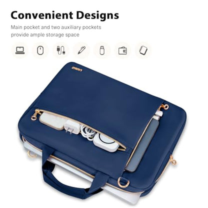 Laptop Case Bag Women Men Computer Sleeve Compatible with MacBook/Dell/HP/Acer/ASUS/LG, Waterproof Shoulder Carrying Briefcase, Blue, 15.6-16 Inch - color: Blue, size: 15.6 inch