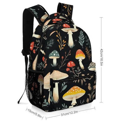 Casual Laptop Backpack for Men Women Travel Large Daypack Lightweight Backpack Dark Wild Mushrooms Bookbags for College Office Hiking - color: Color(533)