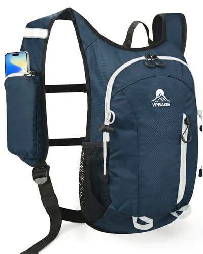 Foldable Small Hiking Backpack with 3 Strap Pockets – Lightweight 300D Spill-proof Daypack for Men Women – Packable Small Travel Backpack with Chest Strap & Trekking Pole Holder – Durable Outdoor Bag - color: Darkgray