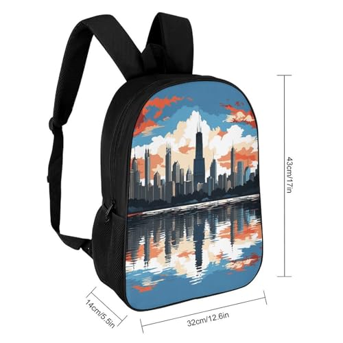 Travel Laptop Backpack Slim Durable Lightweight Back Pack Cute Cityscape Small Backpack For Women Men - color: Cityscape