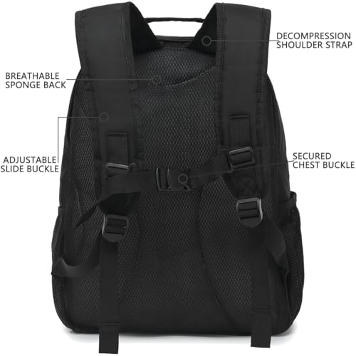 FlowFly Kids Backpack for Toddler Boys Girls, Simple Lightweight Bookbag for Daycare Kindergarten Elementary School Travel, Small Modern Bag (Large, Black) - color: Black, style: Kids Large: 17l
