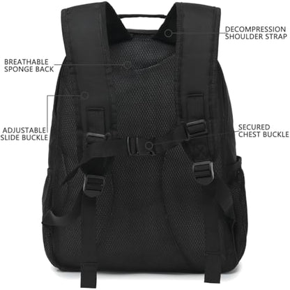 FlowFly Kids Backpack for Toddler Boys Girls, Simple Lightweight Bookbag for Daycare Kindergarten Elementary School Travel, Small Modern Bag (Large, Black) - color: Black, style: Kids Large: 17l