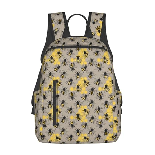 Compact Urban Commute Backpack Bee, Slim Fit Laptop Daypack for Office Business Casual Daily Wear Men Women - color: Picture (1423)