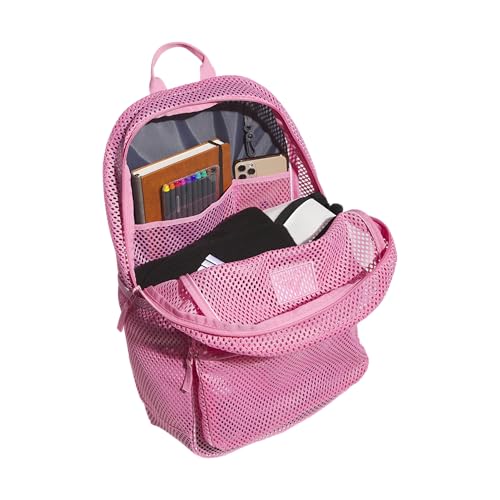 adidas Hermosa Mesh See-Through Backpack – Festival Concert Stadium Beach Bag, 29L, Bliss Pink/2, OSFA - color: Bliss Pink/2