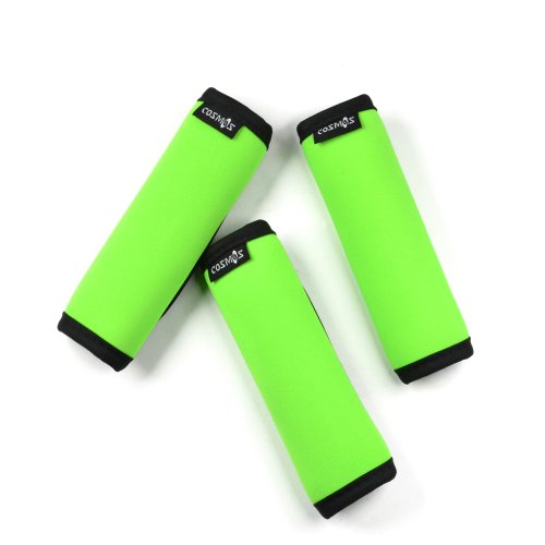 Cosmos Pack of 3 Neoprene Luggage Handle Wrap Handle Grip Luggage Identifier for Travel Bag Luggage Suitcase (Green Color) - color: Green