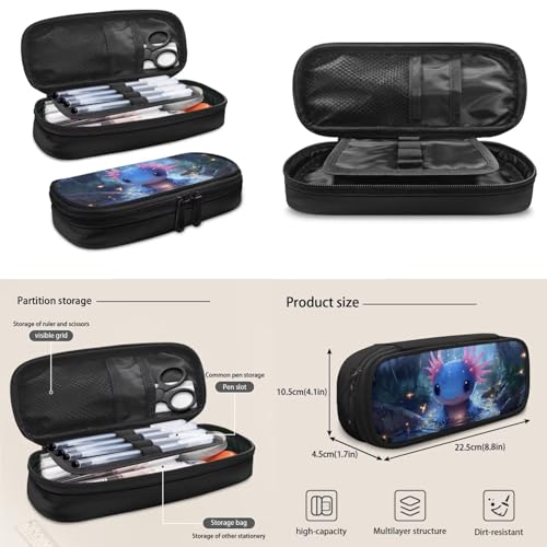 Cute Axolotl Backpack for Girls Boys Backpack with Lunch Box Water Bottle Bag and Big Pencil Case 4Pcs Set 17" Bookbag with Large Front Pocket for School Sturdy School Bag for Kids Elementary - color: Axolotl