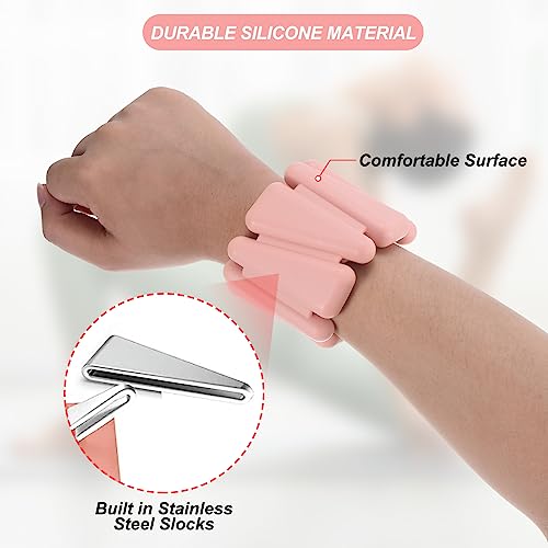 PATIKIL Adjustable Wrist Weights Set of 2, 2Lbs Total (1lb Each) Silicone Ankle Walking Weights for Women Men Bracelets for Training Yoga Jogging Aerobics - color: White