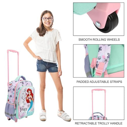 The Little Mermaid Ariel Find Your Voice 16" Rolling Travel Backpack - color: Disney Find Your Own Voice