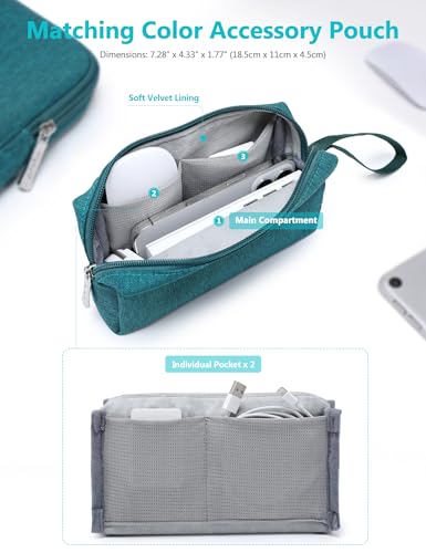 HYZUO 13 Inch Laptop Sleeve Bag Set for MacBook Air 13 M5/M4/M3/M2/M1 A3449 2026-2018, 13" MacBook Neo 2026 A3404, MacBook Pro 13 M2/M1 2026-2016, iPad Pro/Air 13, XPS 13, Surface Pro, Dark Green - color: Dark Green, size: 13 Inch