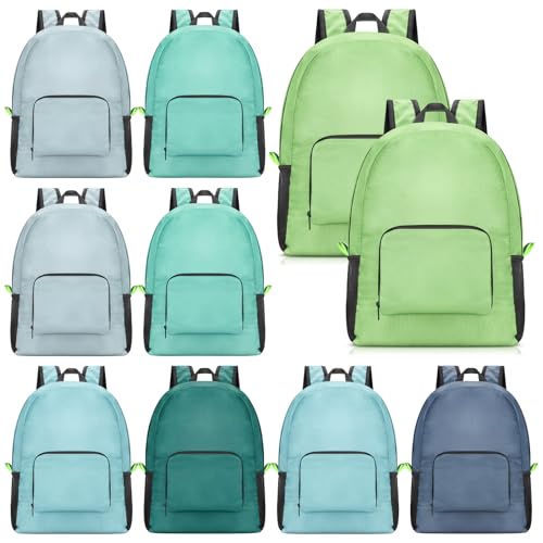 Jexine 10 Pcs Backpacks in Bulk 16.5 Inches Back Pack Basic Backpack for Adult Lightweight Outdoor Travel Book Bags (Mint Meadow) - color: Mint Meadow