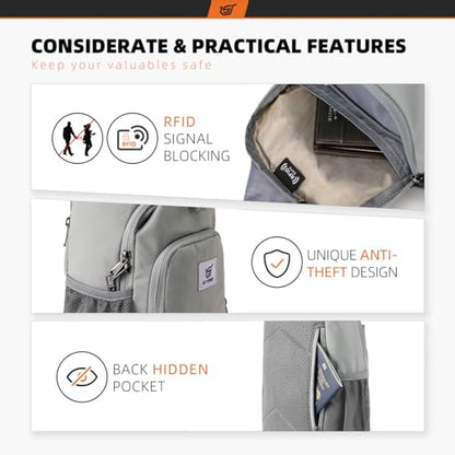 SKYSPER Sling Bag RFID Crossbody Sling Backpack Cross Body Shoulder Bag Travel Hiking Daypack for Women Men(Sagegreen) - color: Sage Green