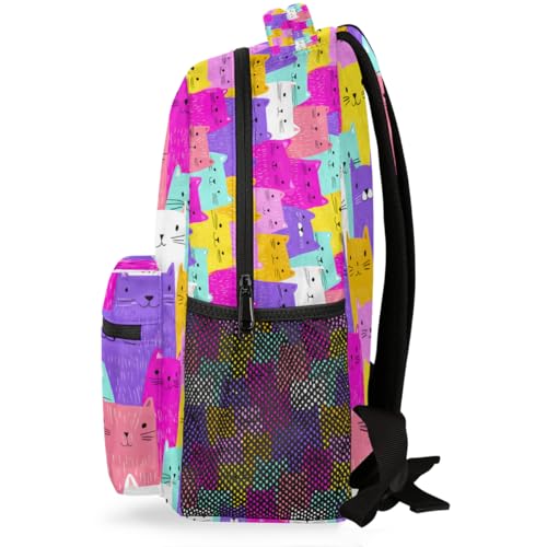 Cat Kids Backpack for Girl Boy Waterproof Kids Back Pack | Cute Animal School Bookbag fit Women Men Lightweight Rucksack Casual Daypack Carry On Bag for Work Hiking Camping Gym Travel - color: Animal Cute Cat