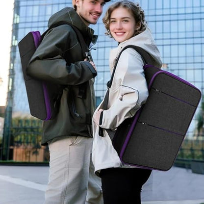 ZINMARK Slim Expandable Laptop Backpack with Small Case for 15-16 inch Notebooks,Water Resistant Computer Bag for College Business for Men Women，Black Purple - color: Black Purple