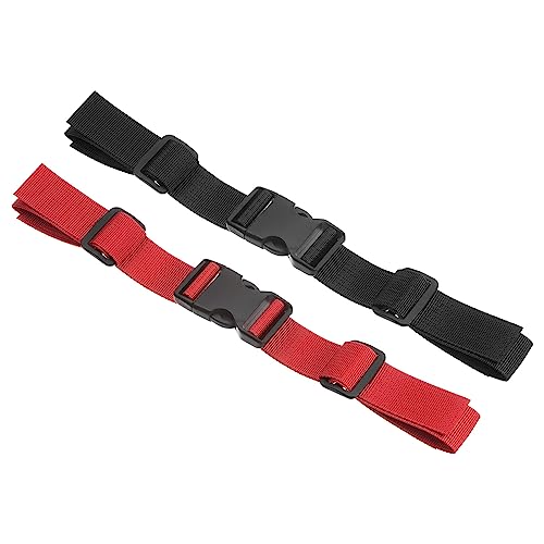PATIKIL Backpack Chest Strap Set, 2 Pack Polyester Webbing Adjustable Replacement Strap with Quick-Release Buckle for Bag Outdoor Hiking Cycling, Black Red - color: Black, Red